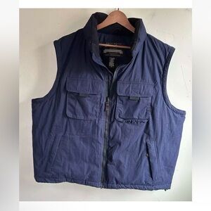Eddie Bauer Men’s Down Puffer Cargo Vest XXL 2XL Outdoor Heavy Nylon